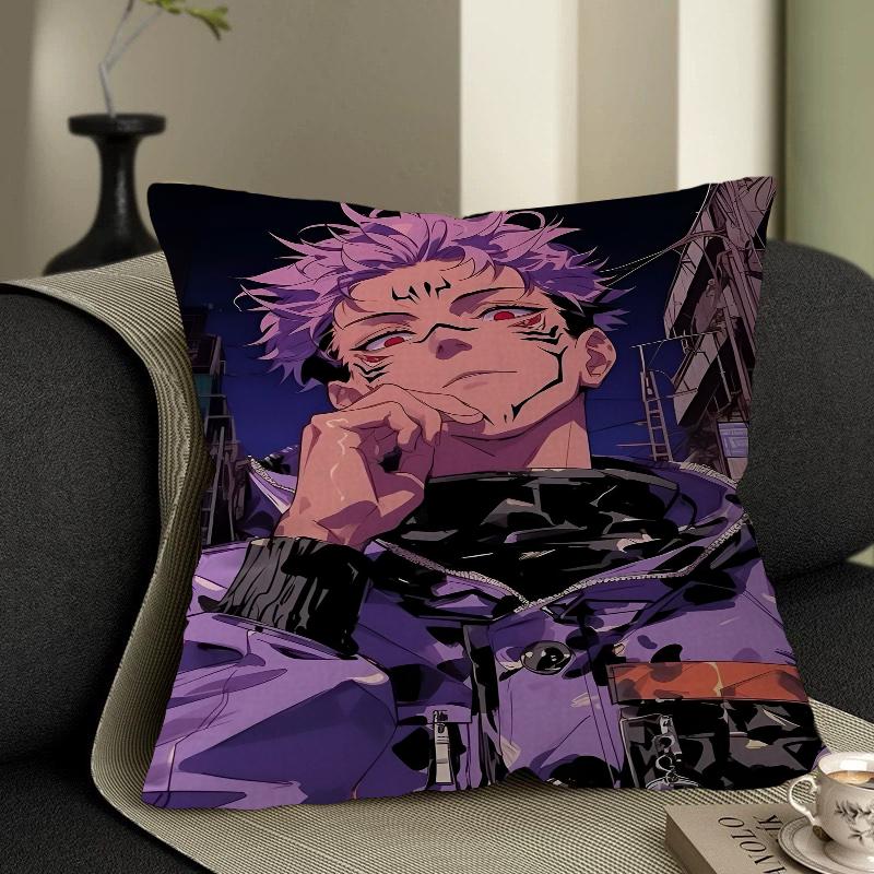 Poduszka Anime R-Ryomen S-Sukuna Poduszka Anime Pokrowiec na Poszewkę Poduszki na Kanapę Łóżko Zagłówek Pokrowiec na Poduszkę 45x45 Cm Modny