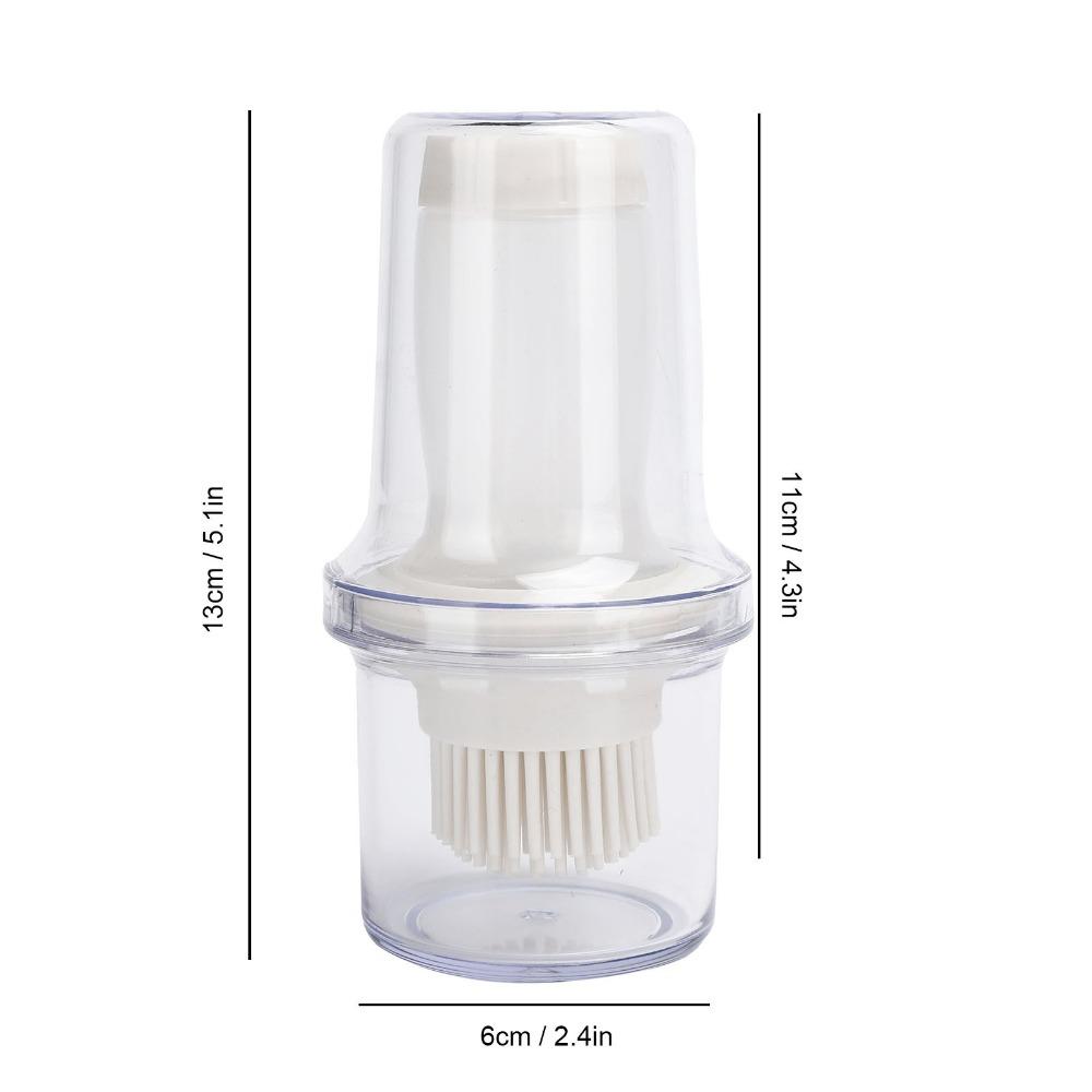 Silicone Oil Bottle Brush Push Type Dustproof Oil Dispenser Easy To Clean Transparent Sauce Brush Barbecue/Cooking/Marinating