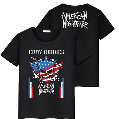 2025 New Printed Cody Rhodes American Nightmare Wrestling T-shirt Casual Children's Top Ins Y2k New