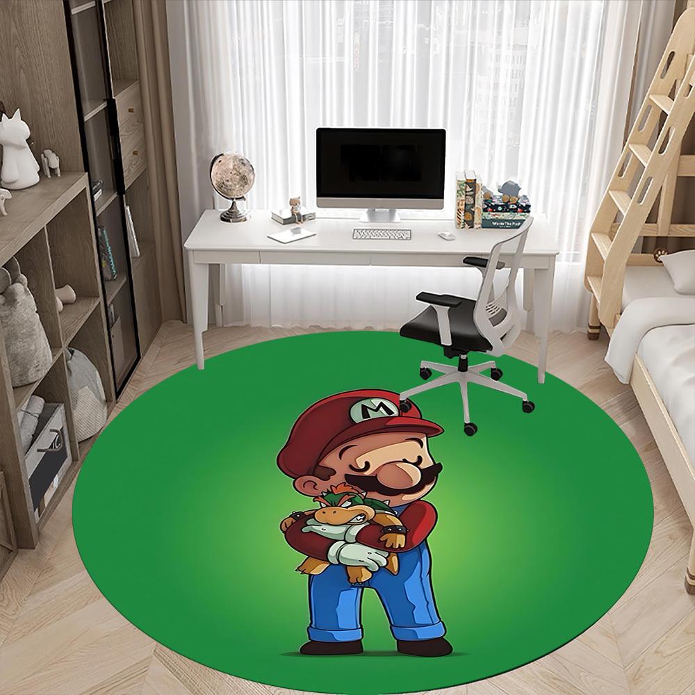 1pc Mario Office Round Area Rug, Under Office Chairs Bedroom Living Room Home Decor A1022302