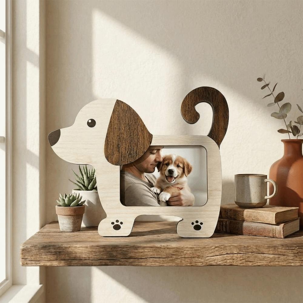 Smooth Animal Shape Picture Frame Cartoon Photo Display Rack Durable Wood Photo Frame for Desktop
