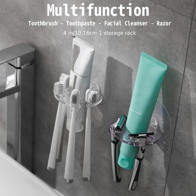 1 Stück Zahnbürstenhalter zur Wandmontage, selbstklebender Rasierer-Aufbewahrungs-Organizer für die Dusche, Zahnpasta-Aufbewahrungsregal fürs Badezimmer, Badezimmer-Zubehör-Werkzeuge