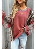 Women's Color Block Striped Crew Neck Puff Sleeve Sweatshirt - Autumn/Winter 2025