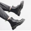 Doppellinie High-Top Martin Stiefel Damen Persönlichkeit Kurze Stiefel Loch Lederstiefel Muffin-Sohle Britische Lokomotive Stiefel Herren