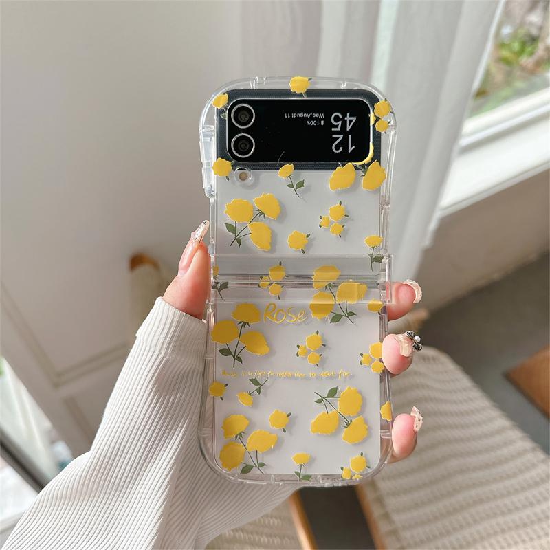 

for Samsung flip5 Cute Cartoon Flower Bracelet Case for Samsung Galaxy Z Flip 6 5 4 3 Flip6 Hand Wrist Chain Clear Soft Cover for Samsung Z Flip 6