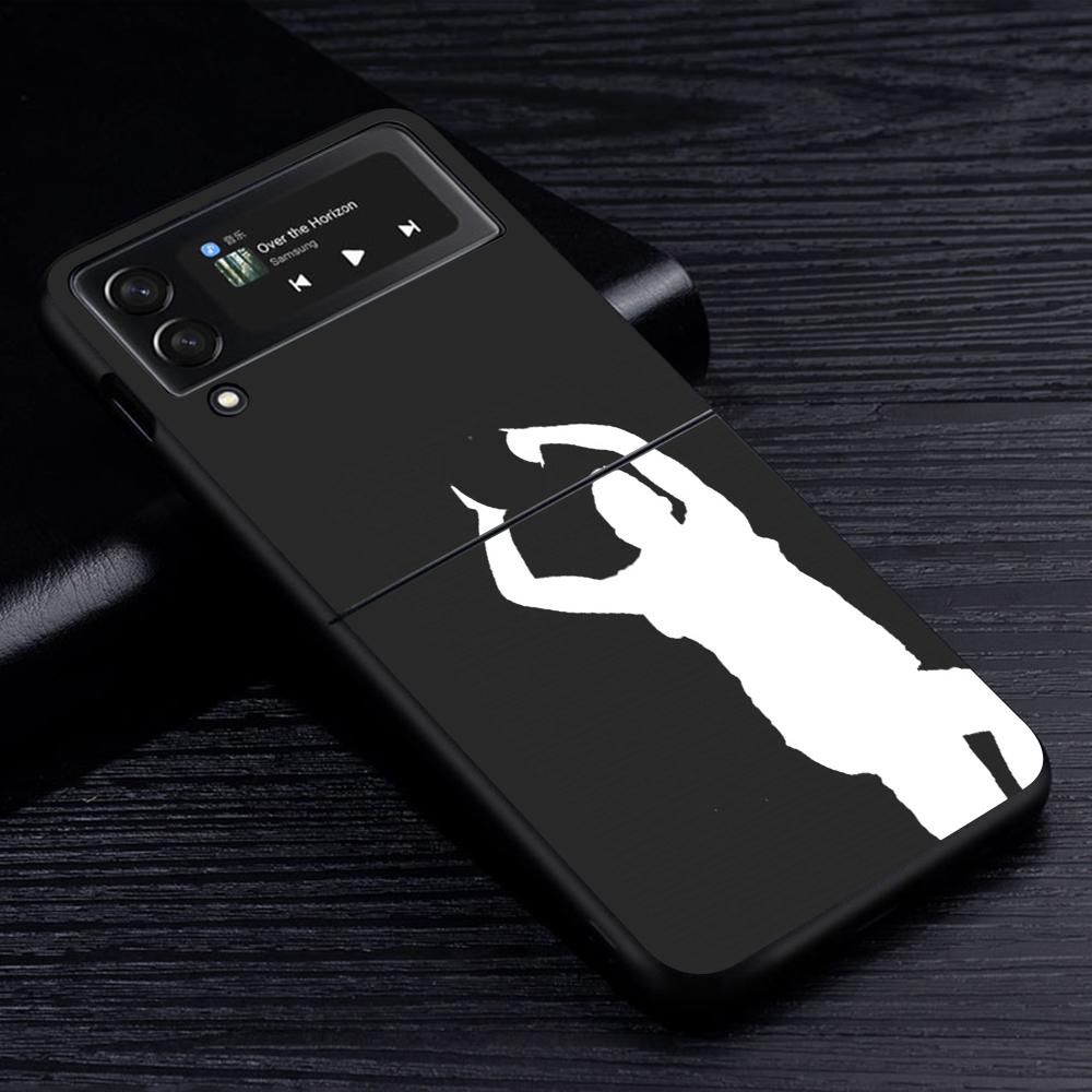 Cell Phone Case for Samsung Galaxy Z Flip3 Flip4 5G Black Coque Z Flip 4 3 Hard PC Cover Zflip3 Funda Basketball Dunk Star Slam