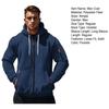 Men Coat Long Sleeve Zipper Closure Hooded Sweatshirt with Large Pockets Solid Color Velvet Thickened Warm Outerwear