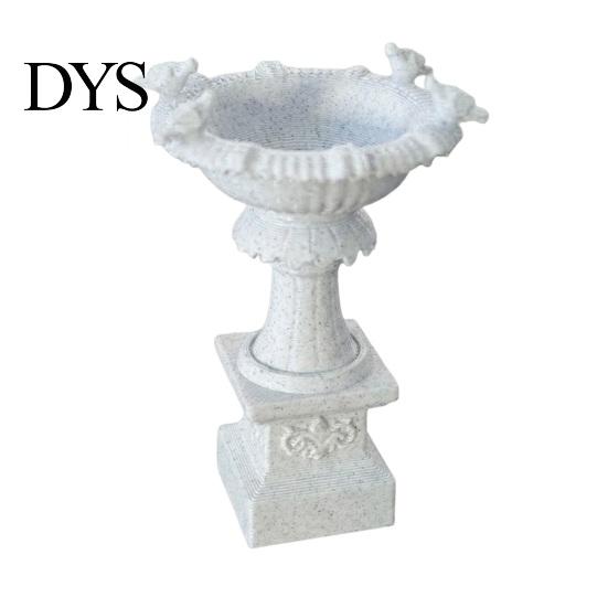 European Classical Bird Bath 3D Printed Mini Fountain with Simulated Stone Texture for Doll House Landscaping Micro Landscape Garden and Decoration,