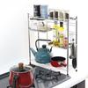Kawaguchi Kouki Stainless Steel Stovetop Side Rack (2 Shelves & 3 Hooks) 21492