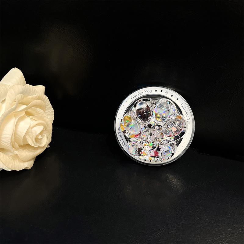 Three-Dimensional Cat Claw Sequined Mobile Phone Airbag Bracket Magnetic Suction Retractable Lazy Portable Creative Women'S Desktop Bracket