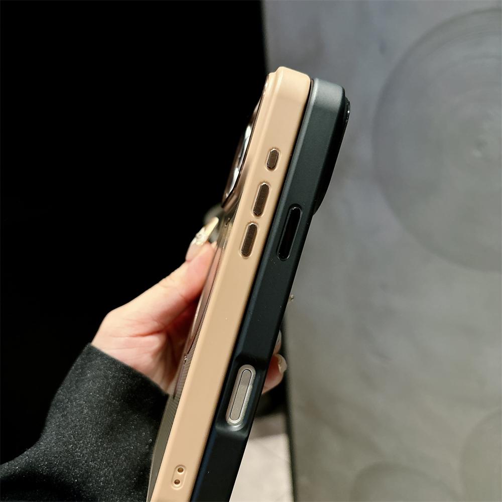 Armor Carbonfaser Magnetische Halterung Ständer Mattes Case für iPhone 17 Air 16 15 14 Plus 13 12 11 Pro Max für Magsafe Halter Abdeckung