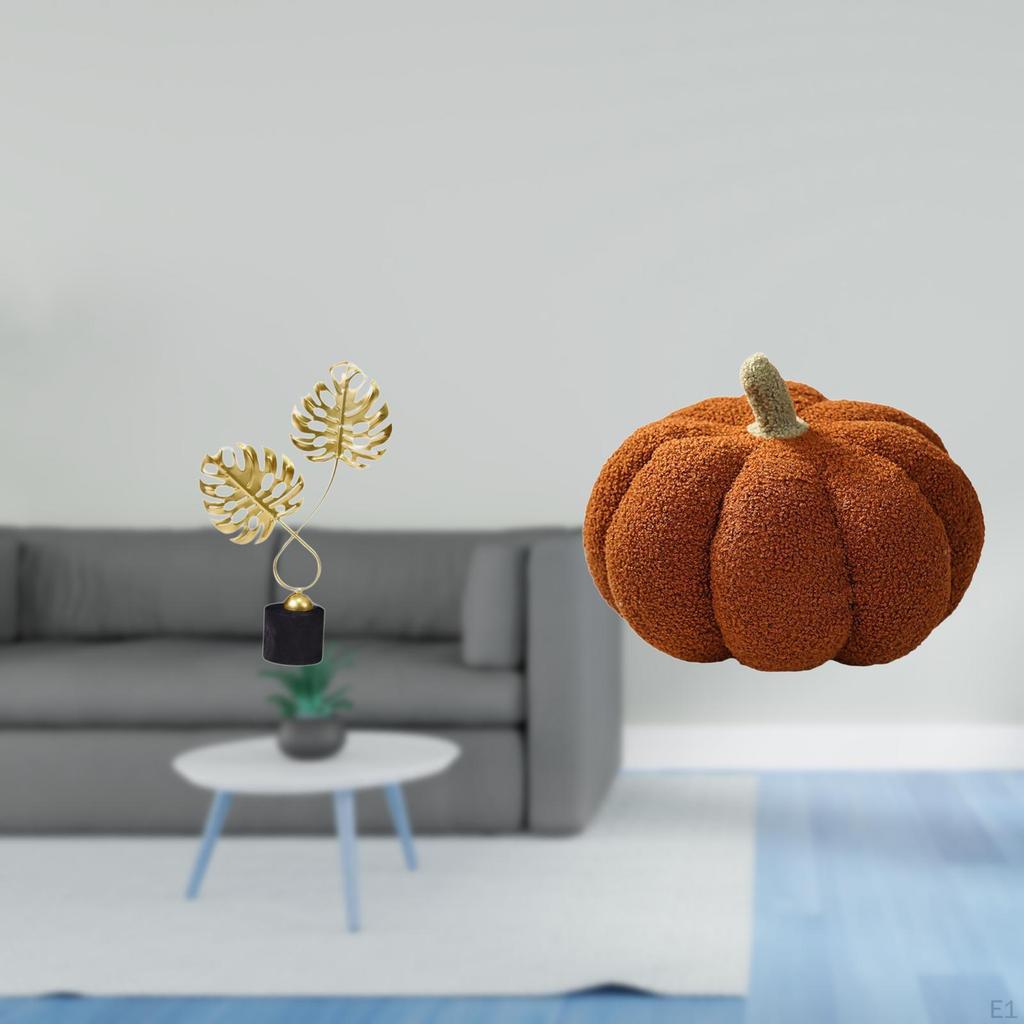 Iron Pumpkin Sculpture Collectible Artwork Decorative Sofa Cushion Ornament for Desk Cabinet Bed