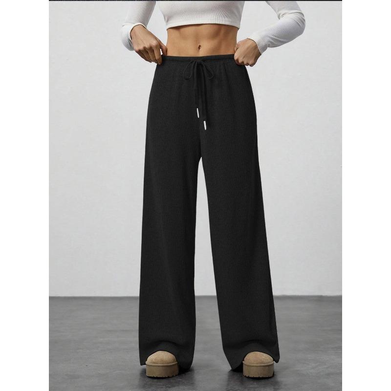 JKASHDK Women's Fashion Casual Solid Color Print High Waist Trousers Pants & Capris