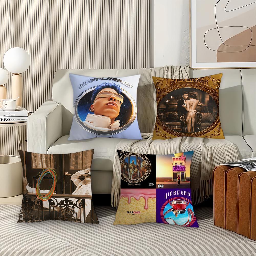 Singer R-Rauw A-Alejan D-Dro Pillow Case Office Cushions Suitable For Sofa Car Bedroom Decorative Cushion Cover