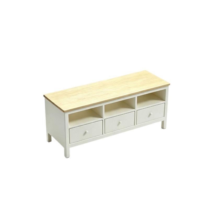 1/12 Dollhouse Miniature TV Cabinet with Drawers Lifelike Furniture Model for Doll House Desktop Display Decor