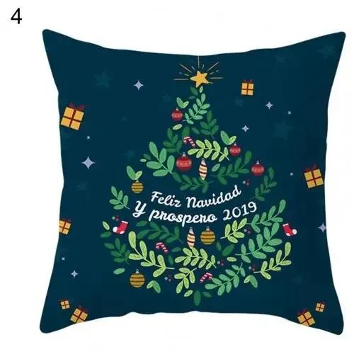 Christmas Themed Throw Pillow Cover With Short Plush Print Living Room Sofa Decoration Cushion Cover Pillow Covers Decorative