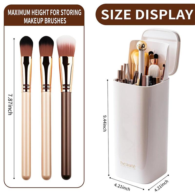Automatic Lifting Makeup Brushes Holder 4 Slots Makeup Brush Organizer Desktop Makeup Tool Lipstick Eyebrow Pen Holder Container