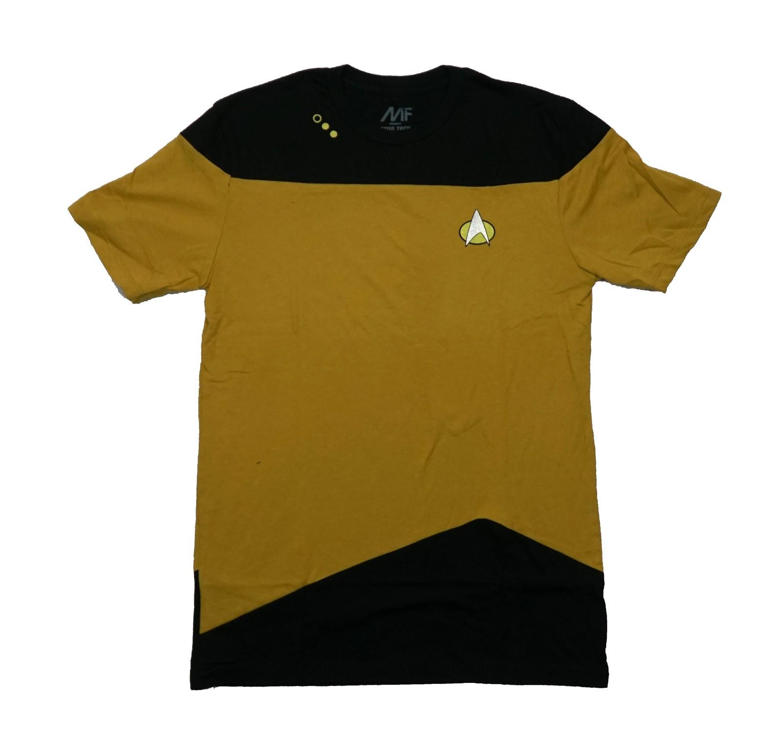 Star Trek New Adult T-Shirt - Yellow Golden Operations Uniform Lapel Logo XXL