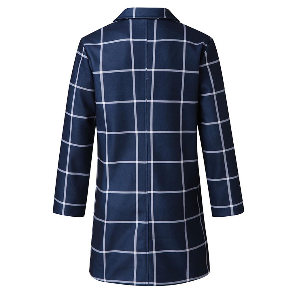 Winter Fashion Men's Solid Color Slim Long Single-breasted Woolen Trench Coat