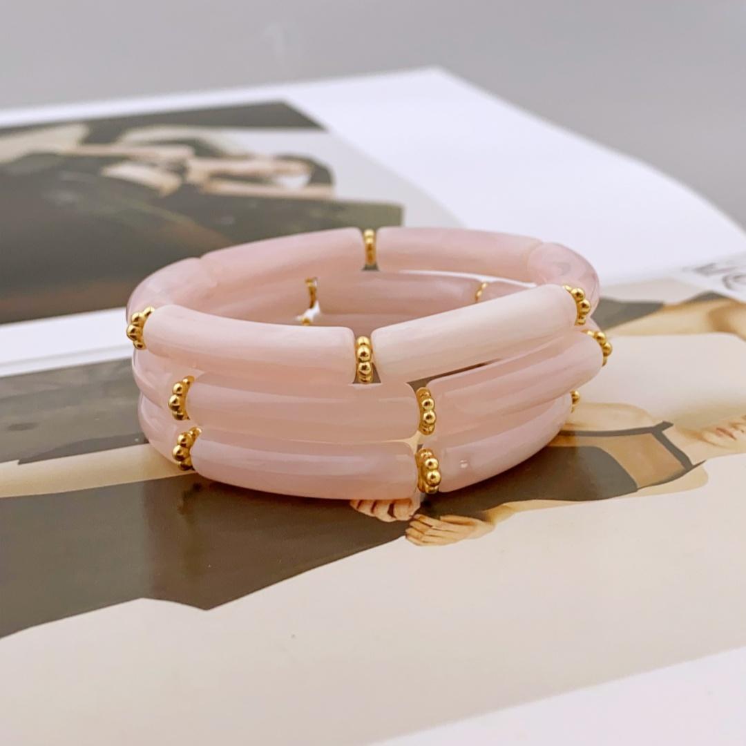 

Модный комплект из 3 акриловых бусин с изящными оттенками для женского повседневного ансамбля, браслет для женщин
