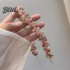 Adjustable Choker Necklace Boho Embroidered Floral Retro Pink Flower Vintage