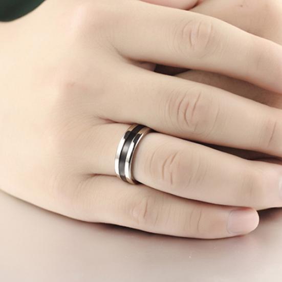 Men Women Black Band Ring Titanium Stainless Steel Fashion Jewelry Lover Gift