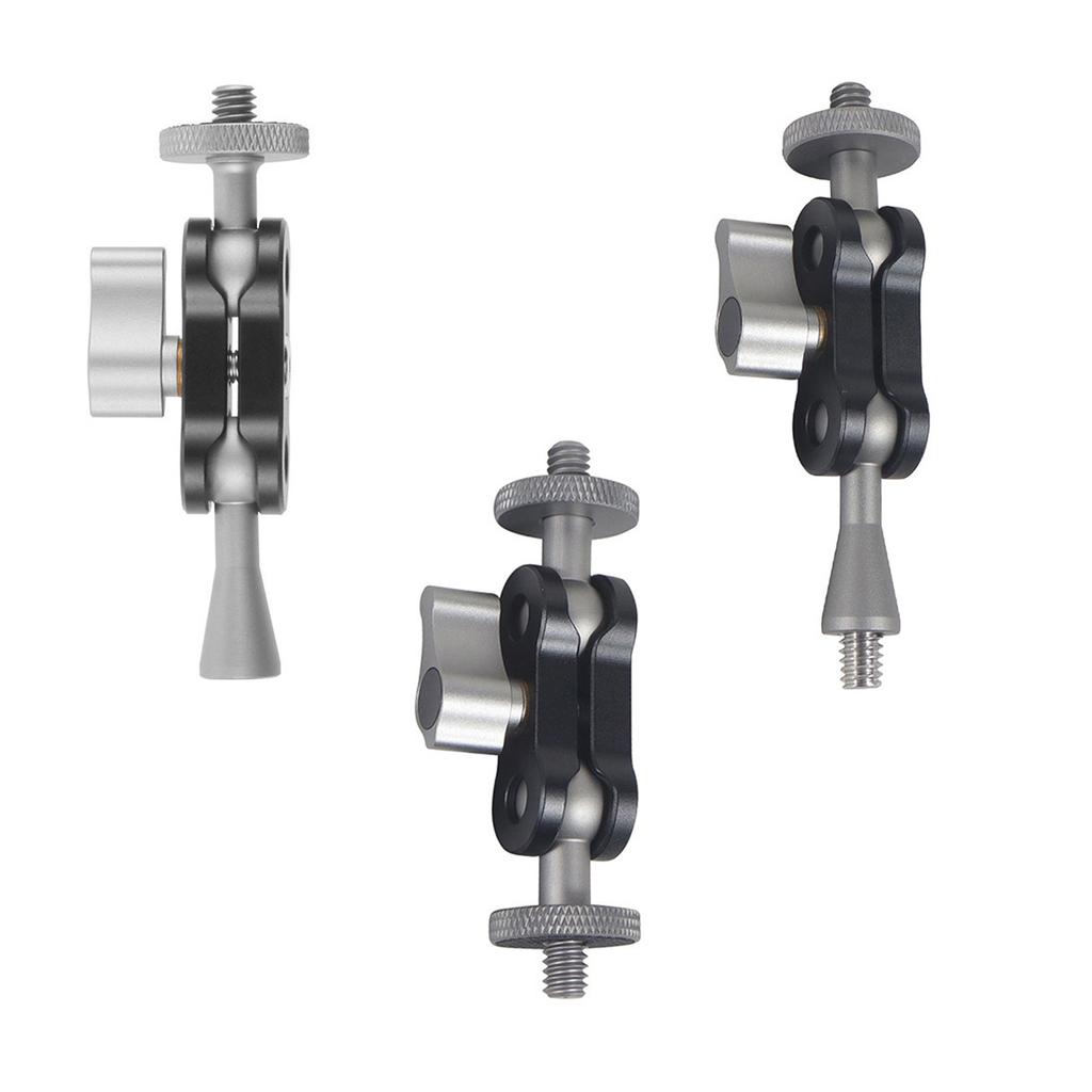 Flexible Articulating Magic Arm with Dual Ball Heads for Camera Monitor and LED Light CNC Machined Aluminum Alloy with 1/4 Inch Screws