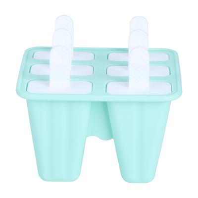 Green Ice Cream Mould Makers Silicone Mold DIY Ice Cream Tools for Hot Summer6 Grids