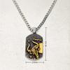 Punk Zodiac 12 Constellations Pendant Male Two-Tone Color Stainless Steel Dog Tag Necklaces for Men Party Jewelry Birthday Gift