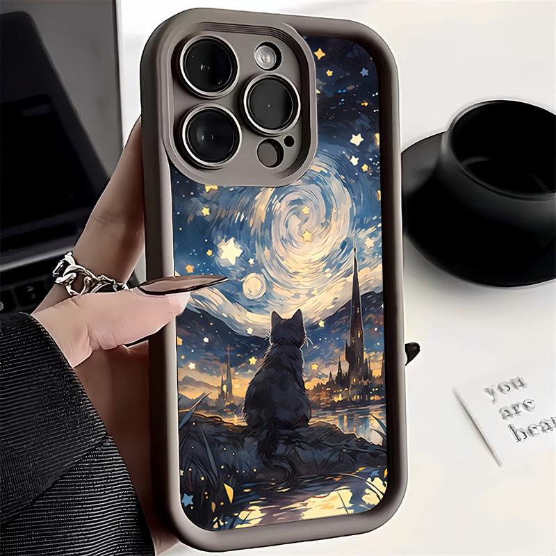 Luxury Moon Print Shockproof Thickened Phone Case For Xiaomi Mi 11 Lite 5G 14 13T 13 12T 12 Poco M6 X6 X5 X3 F5 F6 Pro Cover