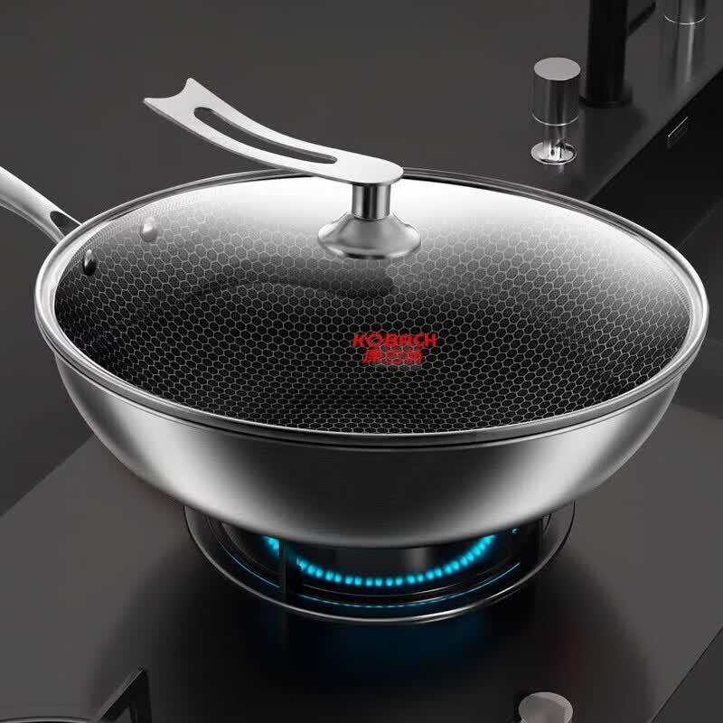 Kangbakh Hanover 304 Stainless Steel Honeycomb Wok