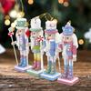 4Pcs Christmas Nutcrackers Wood Christmas Nutcracker Ornament Figure Gifts Xmas Wood Soldier Desktop Decoration GIfts for Family