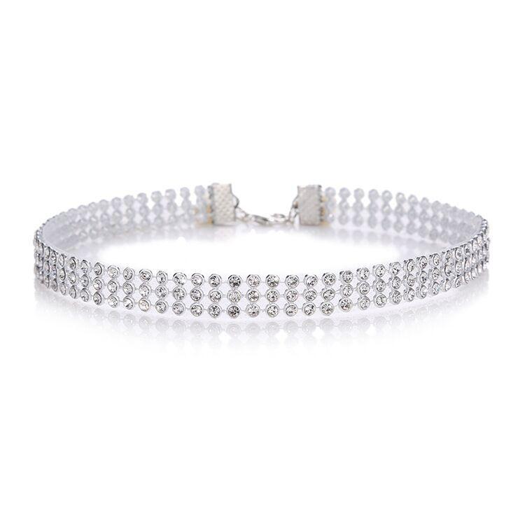 TOP Quality Cool Shiny Rhinestone Bundle Neck Popular Element Collar Necklace Punk Hip Hop Women's Choker Gift Korean Jewelry