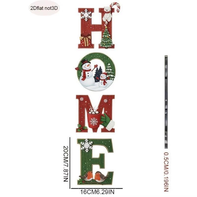 Christmas European Home Sign Set - Wooden Wall Decor with Festive Holiday Atmosphere - Perfect for Holiday Decoration or Home