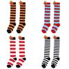 Cute Cartoon Pumpkin Doll Long Tube Socks For Kids Polyester Fabric Friction-resistant Striped/plaid Pattern Packaged In A Bag