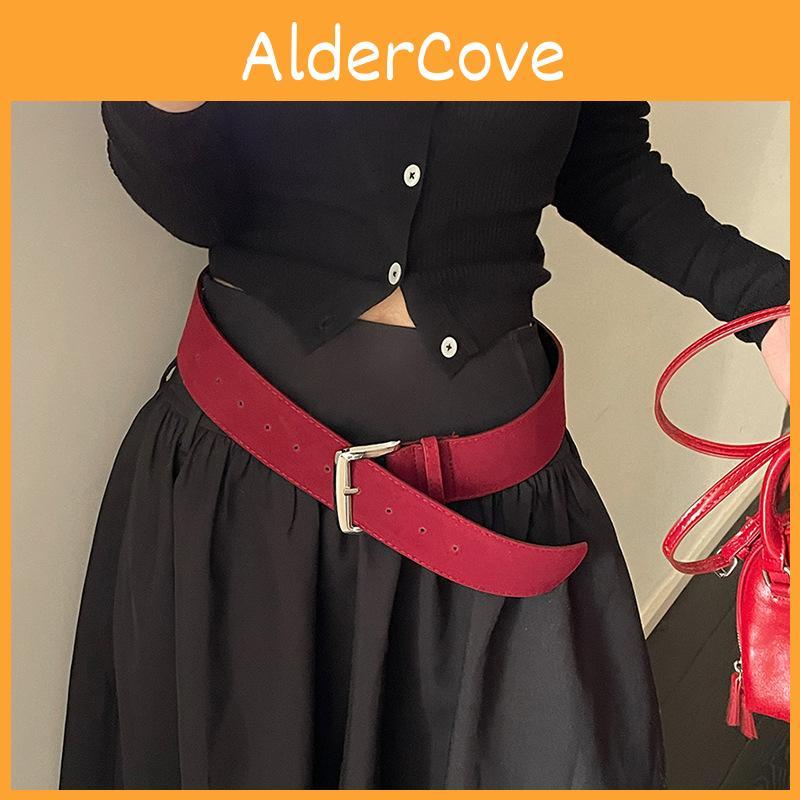 Vintage Style Pu Leather Belt For Women With Alloy Pin Buckle Suitable For Office Wear