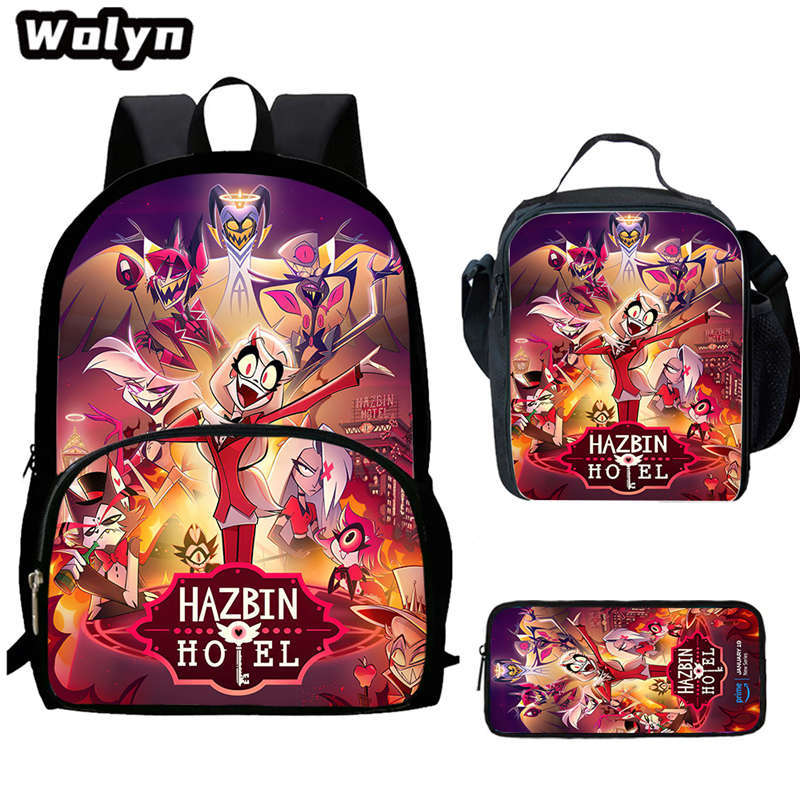 Hell Inn Hazbin Hotel Student School Bag High Value Leisure Oxford Ridge Relief Backpack