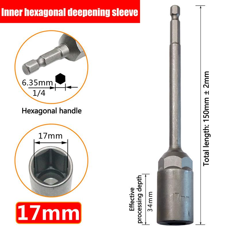 1Pc 5.5-19Mm Lengthen Electric Drill Socket Head Bolt Nut Driver Bit Impact Drill Bits Adapter Socket Wrench Extension Bar 150Mm
