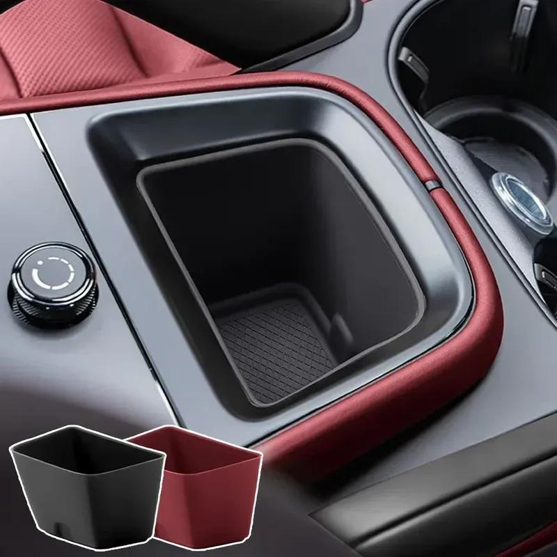 Car Silicone Center Console Organizer Box Cup Holder Wireless Charging Pad Cup Insert Accessories For Porsche Cayenne 2024 2025
