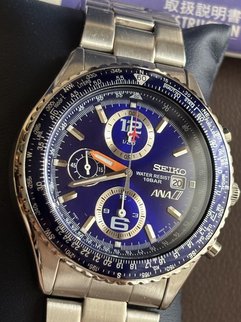 

[USED] SEIKO Pilot Chronograph Watch ANA Happy Flight