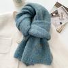 High end Solid Color Wool Blended Knitted Scarf for Women Autumn and Winter Japanese Versatile Soft and Waxy Warm Woolen Scarf for Men