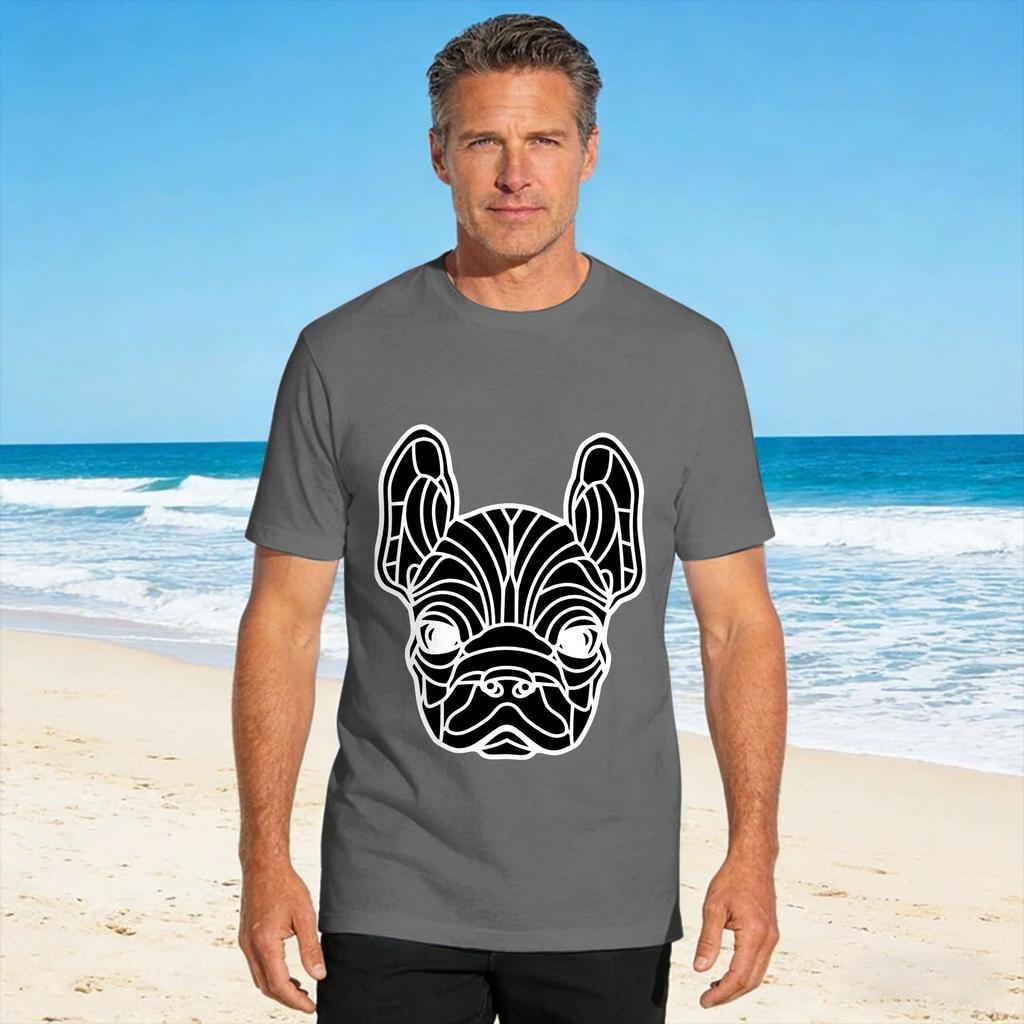 French Bulldog Cotton Tshirt For Couple Summer Y2k Funny Tshirts Hip Hop Tee Shirt Oversize Wholesale Clothes