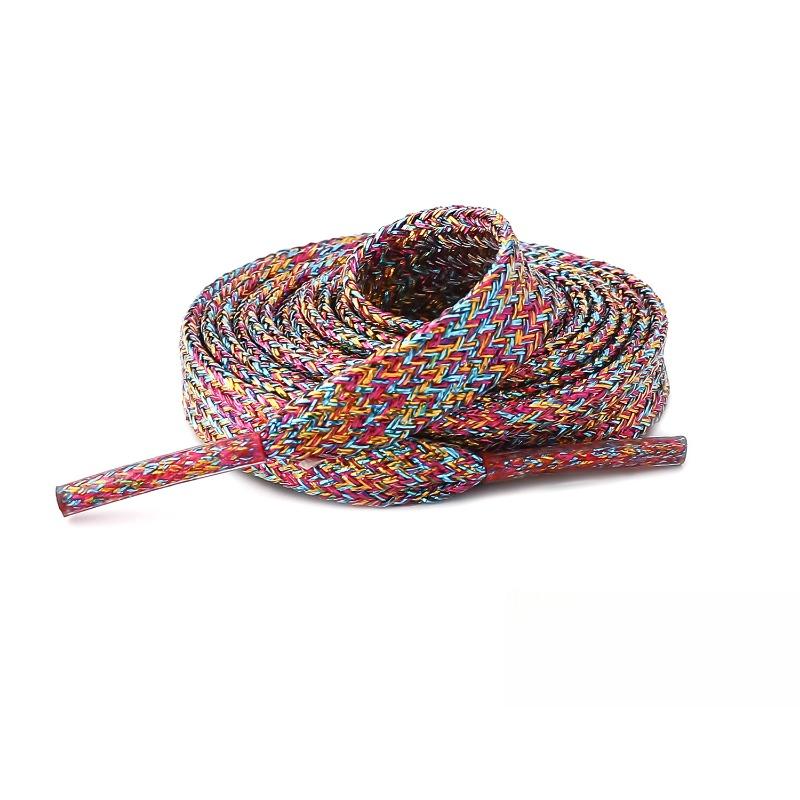 'Gold and Silver Silk' Pearlescent Radiant Polyester Flat Lace Suitable for Board Shoes, Canvas Shoes, Sports Shoes, Pants Rope