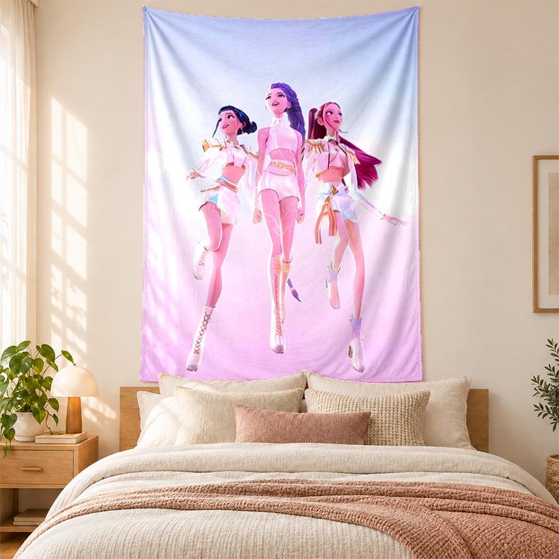 Kpop Dämonenjäger Wandteppich hohe Qualität zur Dekoration von Wohnzimmer Schlafzimmer Studentenwohnheim Wänden ideal als Schlafzimmer Wandkunst oder Weihnachtsgeschenk