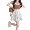 Ballet Style White Puff Mini Skirt for Women - A-Line Summer Petite Skirt