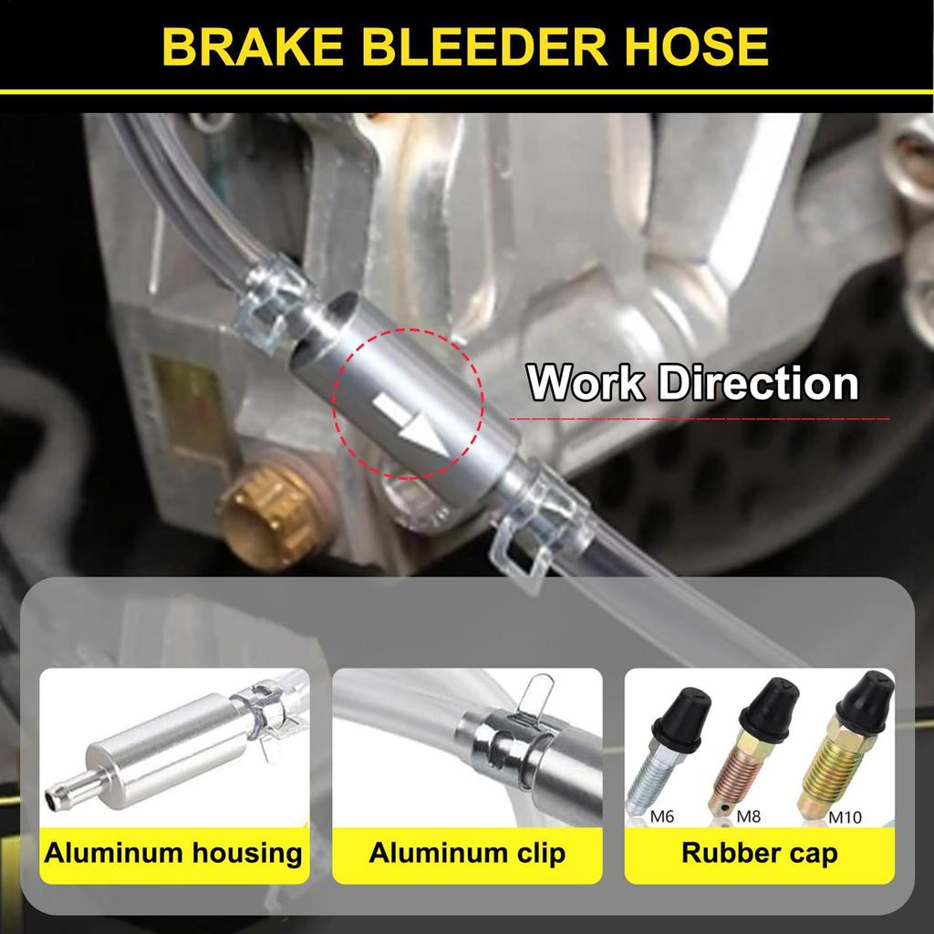 Brake Bleeder Hose Kit Motorcycle Brake Fluid Bleeder Tube With Check Valve Motorcycle Car Clutch Fluid Replacement Hydraulic