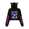 KPop Demon Hunters Printed Women Hoodie Cat Ears Long Sleeve Crop Tops Saja Boys Trend Harajuku Streetwear Women's Clothing