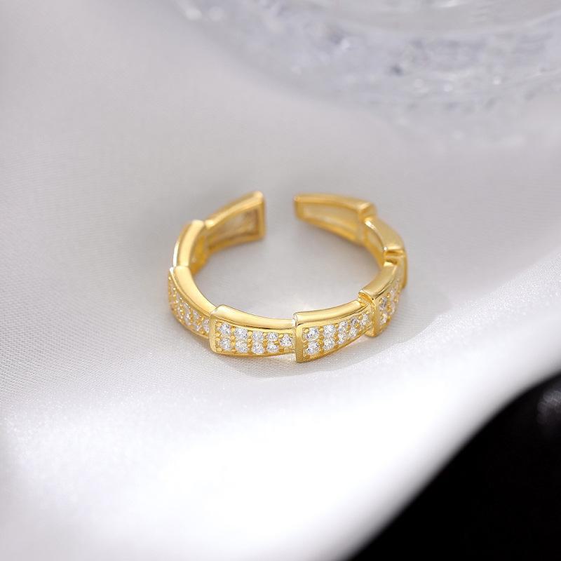 

Кольца для пар Banyan Tree S925 Silver Bamboo - Дизайн для мужчин и женщин ко Дню святого Валентина RS1003 female золотой