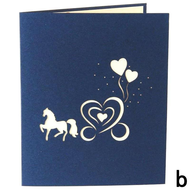 

3D Pop UP Love Card для жены и девушки, подарок на День святого Валентина, годовщину, свадьбу, приглашение, поздравительные открытки с благодарностью Other синий