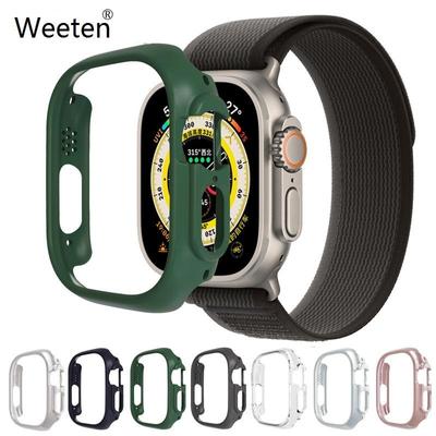 Halbe PC-Abdeckung für Apple Watch Series Ultra 2 8 7 6 5 Displayschutzfolie für IWatch 40 mm 45 mm 41 mm 49 mm Schutzhülle Bumper